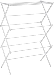Amazon Basics Foldable Portable Clothes Drying Rack for Indoor Air Drying, Collapsible Des