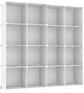 AWTATOS Cube Storage Organizer, 16 Cube Closet Organizer, Stackable Storage Cube Shelves,