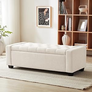 Huatean Home 48" Ottoman with Storage, Storage Ottoman Bench with Safety Hinge, Uphol