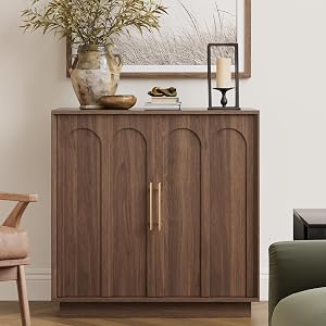 FORTUNETEC Sideboard Buffet Cabinet with Storage, Mid Century Modern Accent Cabinet with A